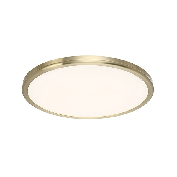 Dweled Geos 15in LED Round Low-Profile Flush Mount 3000K in Brass FM-46 - main